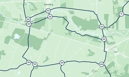 Cykelnetværk med numre grafik